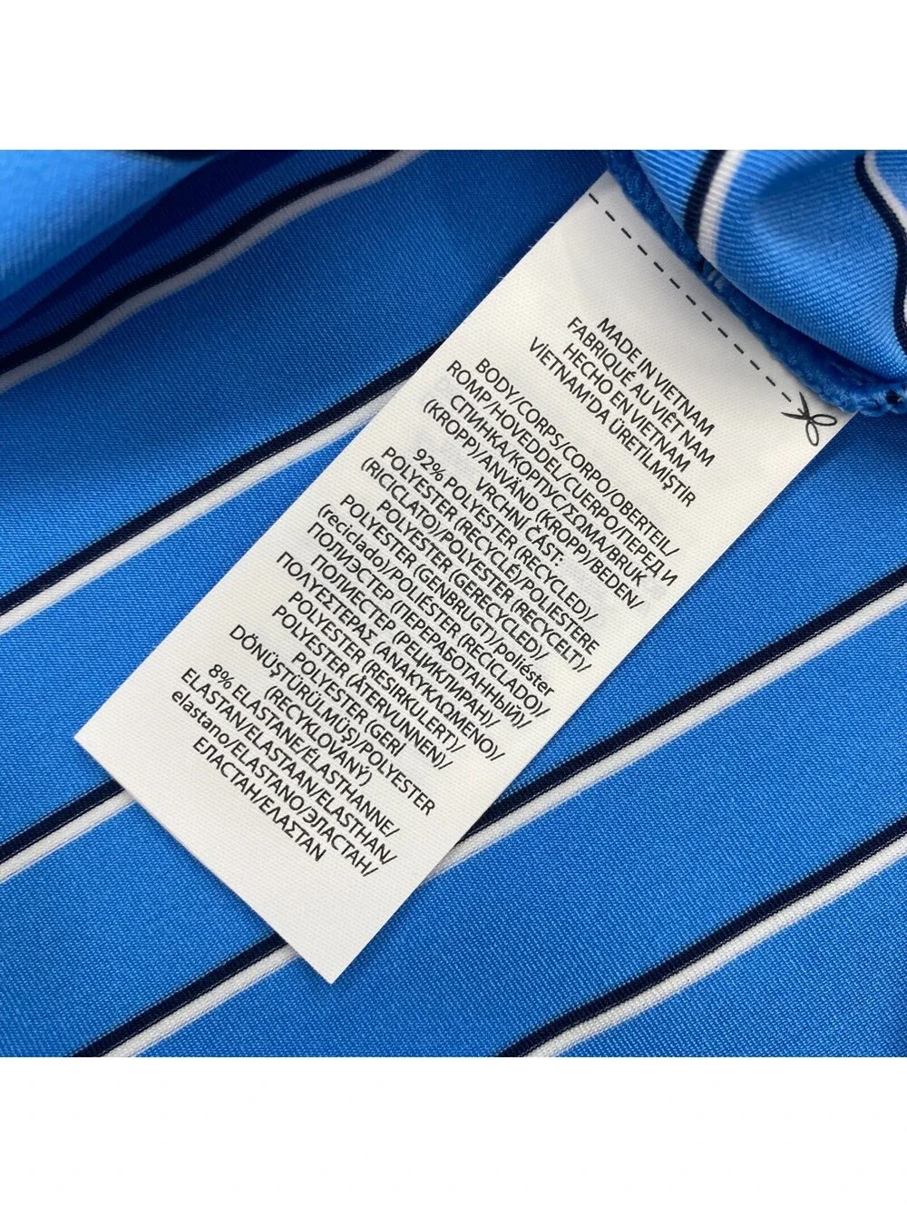 NWT Ralph Lauren RLX Polo Shirt Mens Medium Blue Stripe Wicking Performance Golf